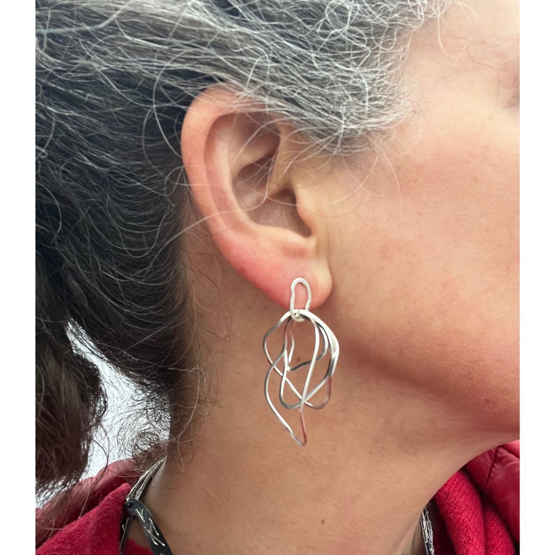 Ripple Silver Hoop Earrings