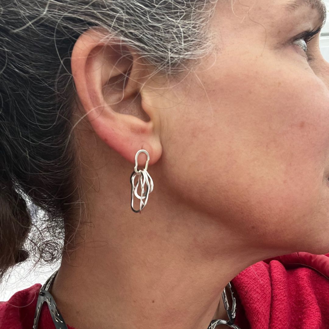 Ripple Silver Hoop Earrings