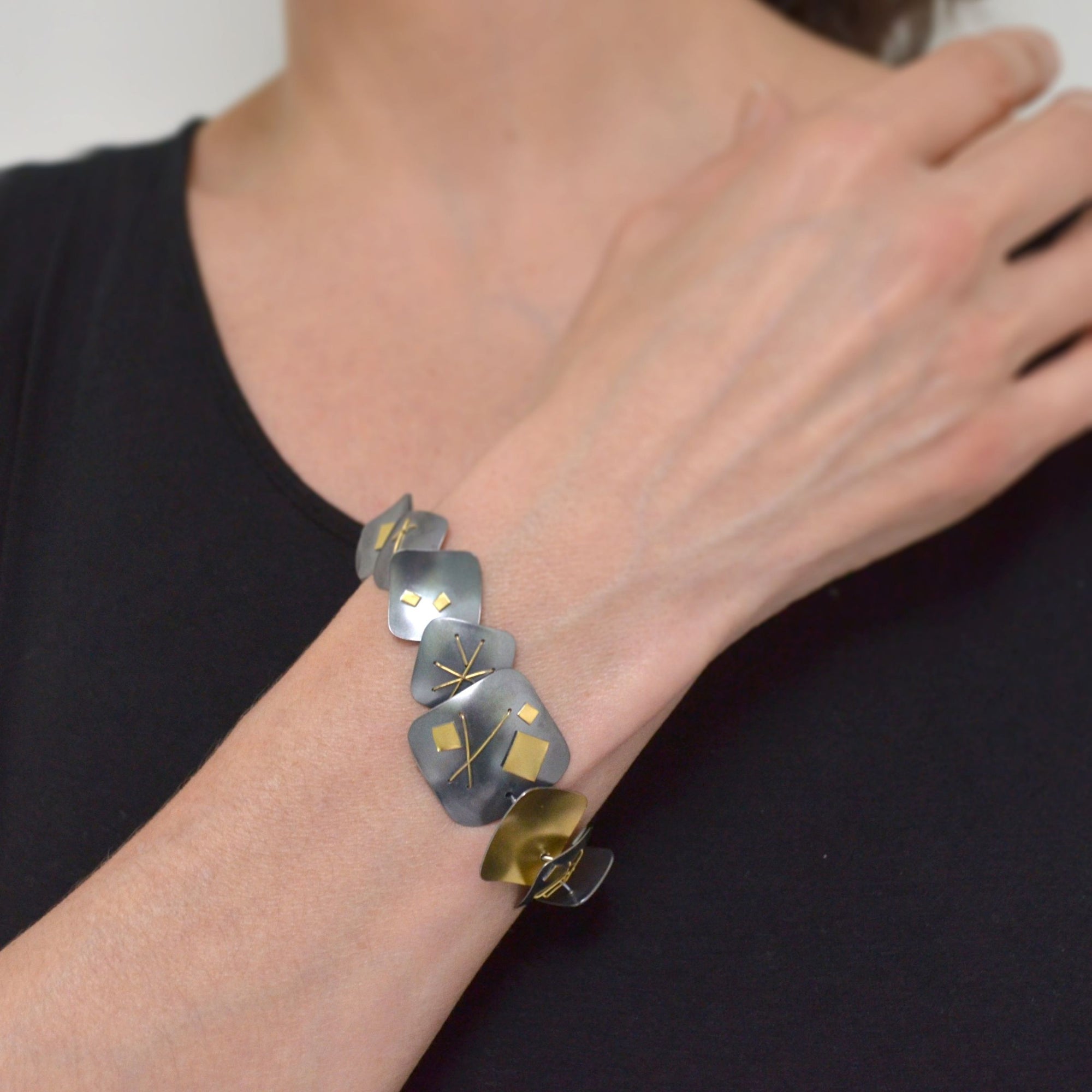 Suzanne Schwartz Jewelry Interwoven Stitched Bracelet