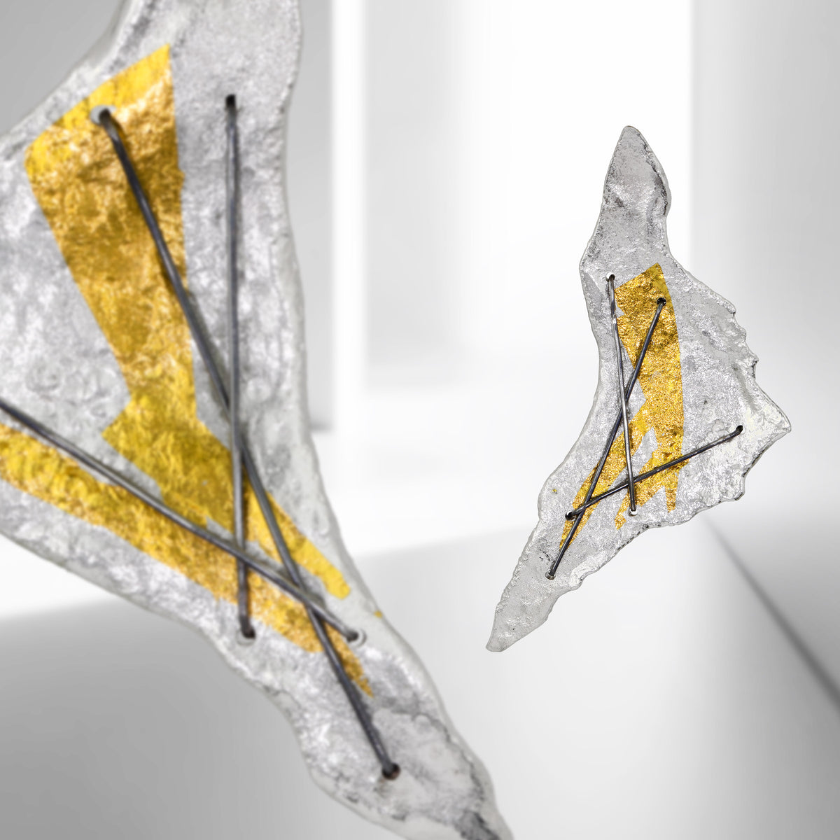 Jigsaw Large Triangular Melt Earrings