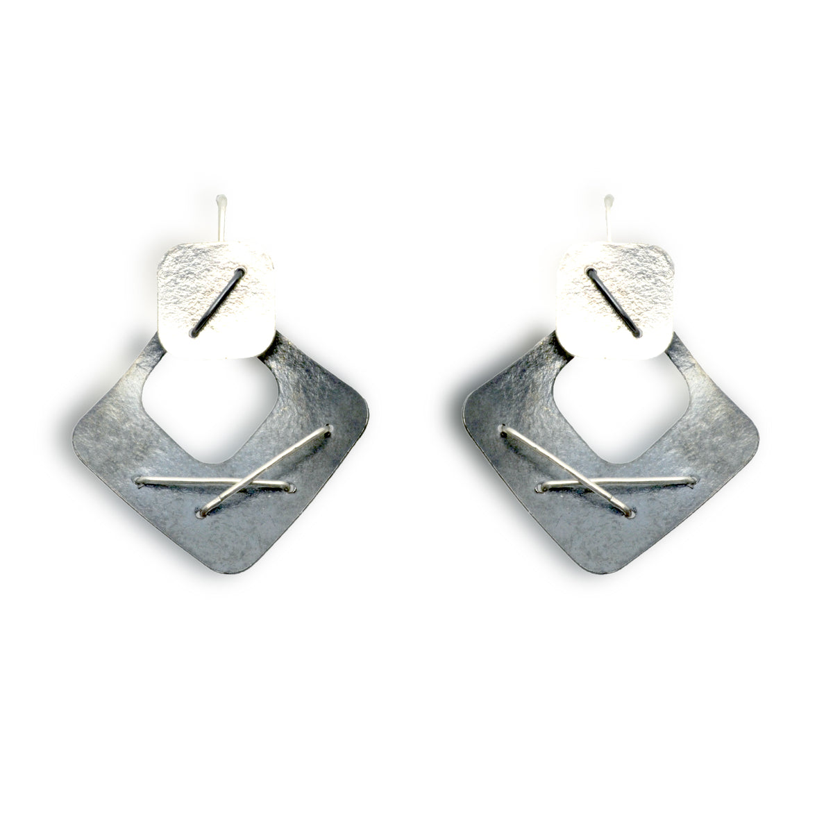 Two Square Layered Earrings