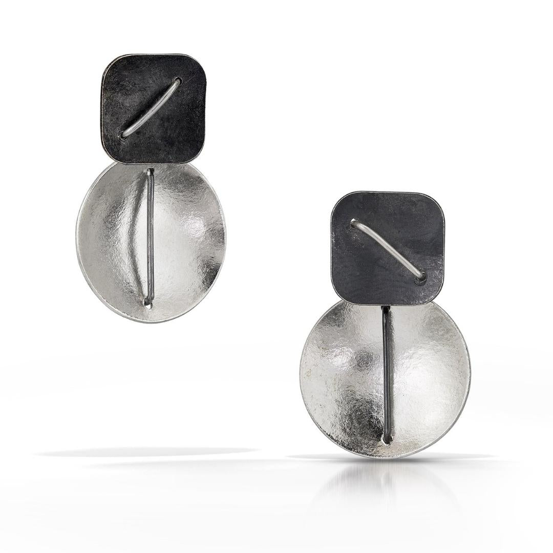 Suzanne Schwartz Circle and Square Earrings