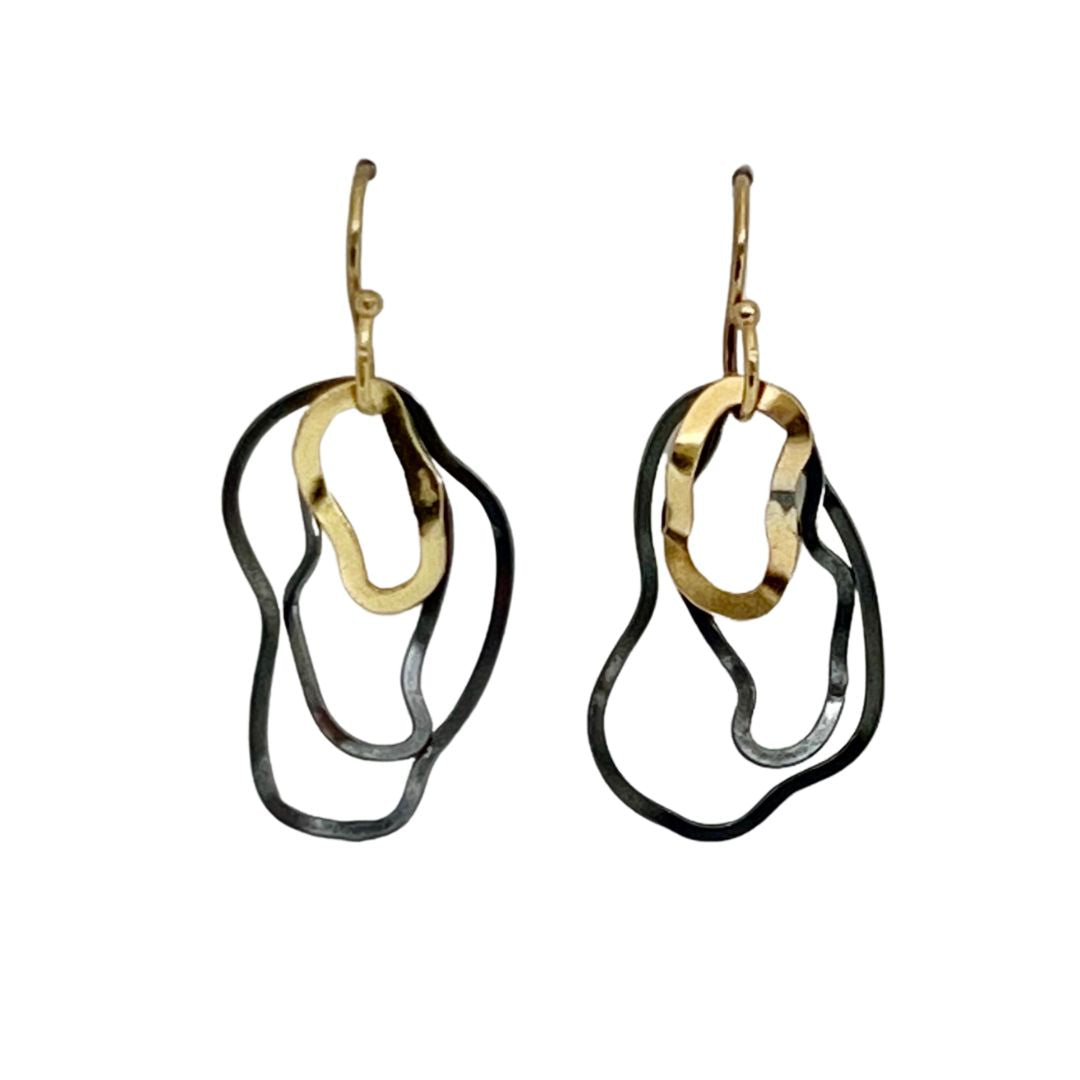 Ripple Hoop Earrings - with 18k