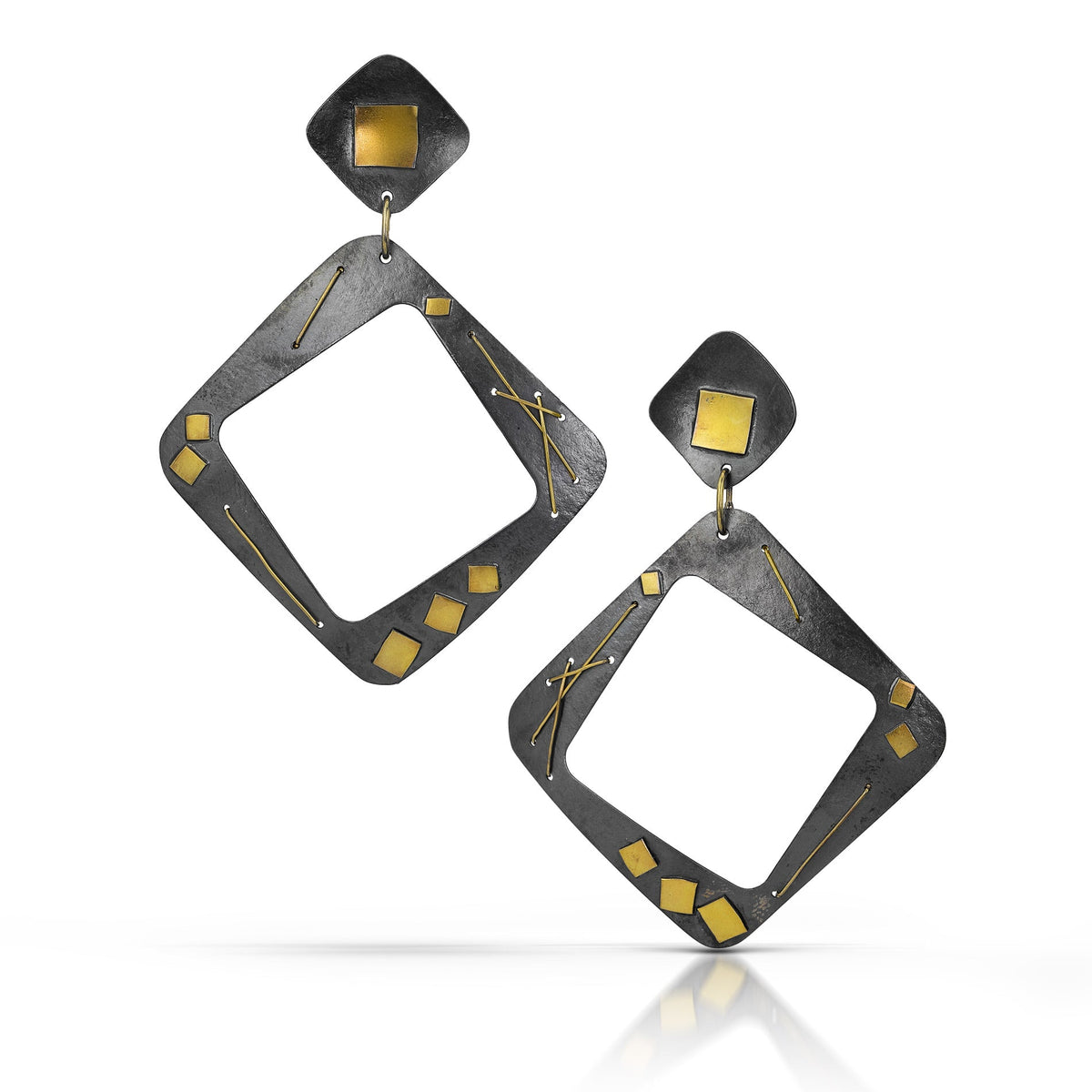 Suzanne Schwartz Interwoven Square Hoop Earrings
