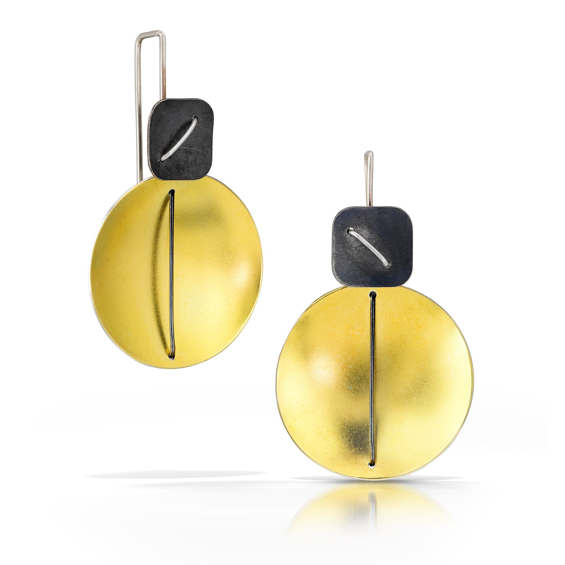 Suzanne Schwartz Circle and Square Hanging Earring