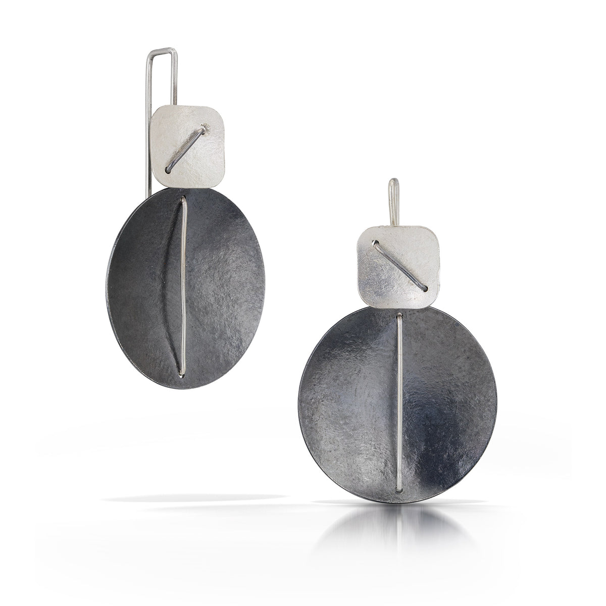 Suzanne Schwartz Circle and Square Hanging Earring
