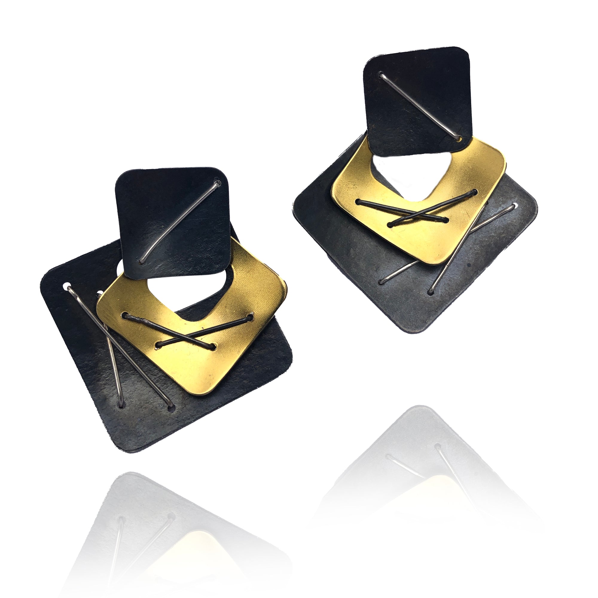 Suzanne Schwartz Layered Earrings with 22k