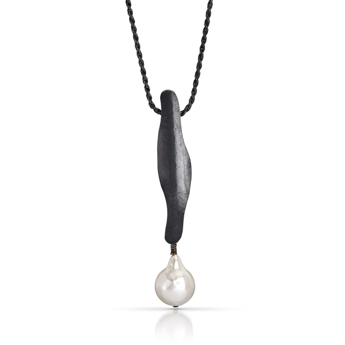 Suzanne Schwartz Drop Pearl Necklace with White Pearl