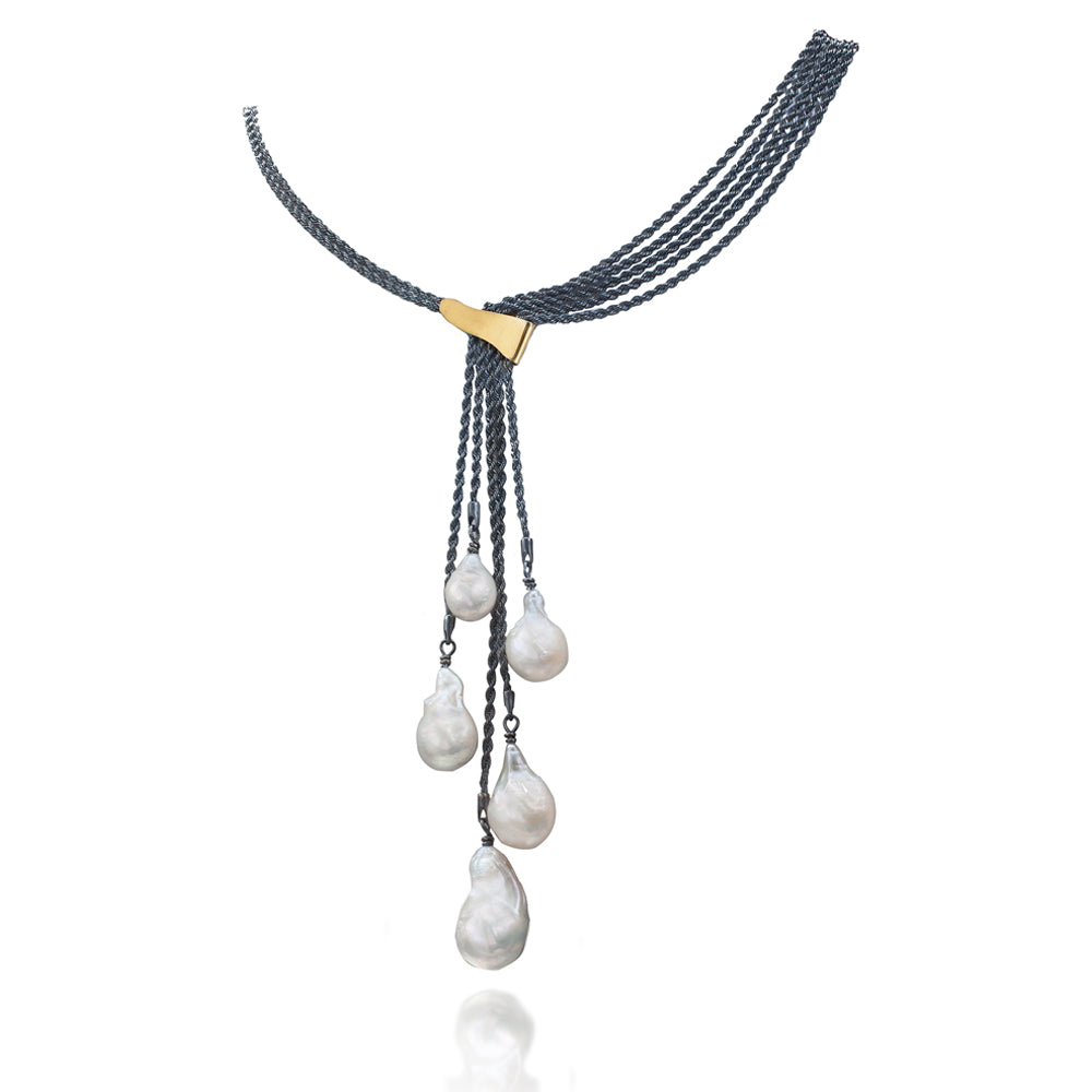 Suzanne Schwartz Five Pearl Necklace