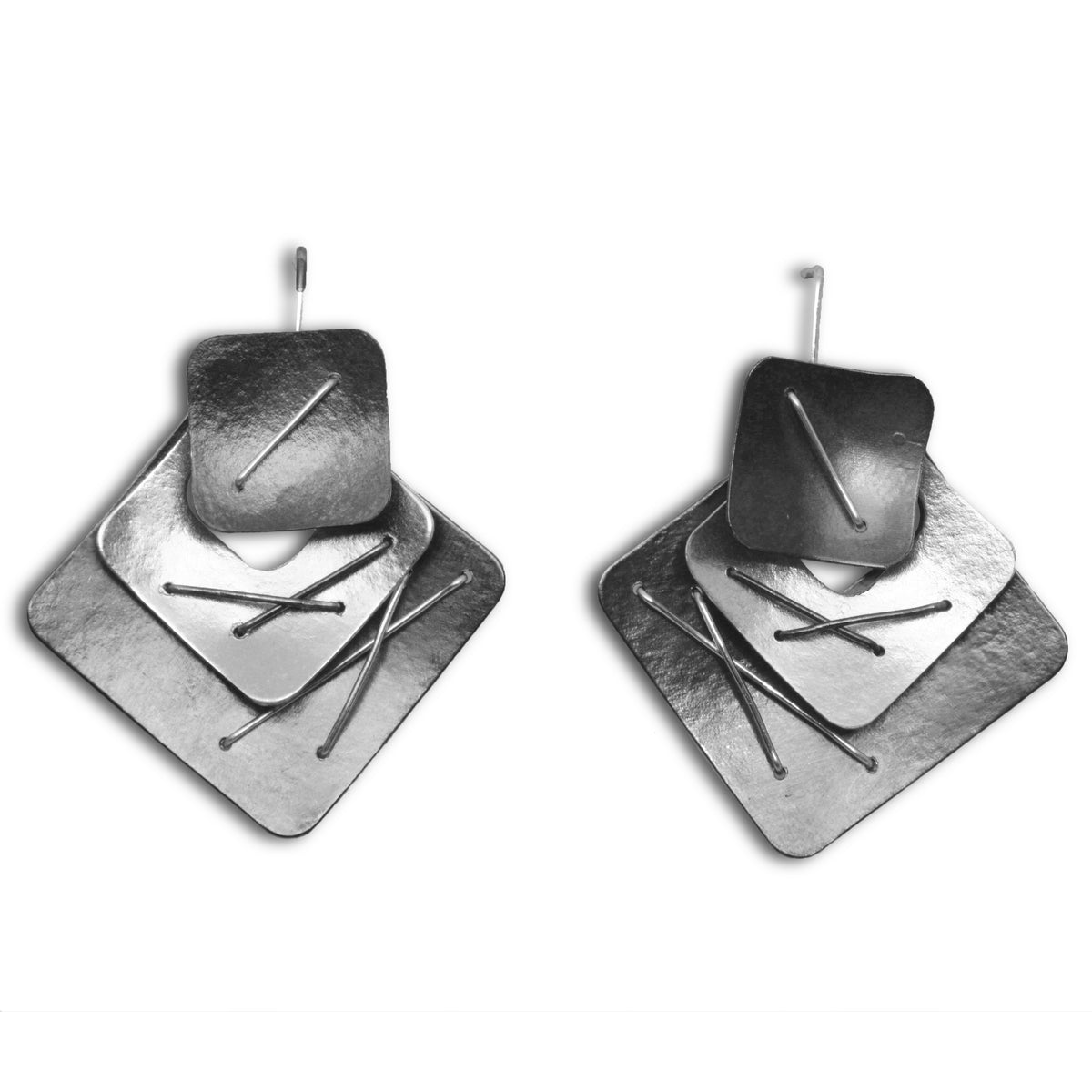 Suzanne Schwartz Three Piece Layered Earrings with Large Top