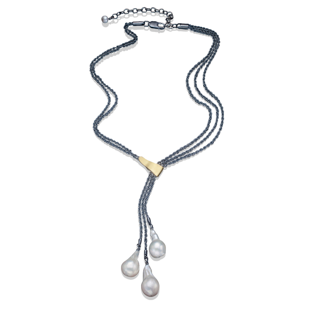 Suzanne Schwartz Three Drop Pearl Necklace