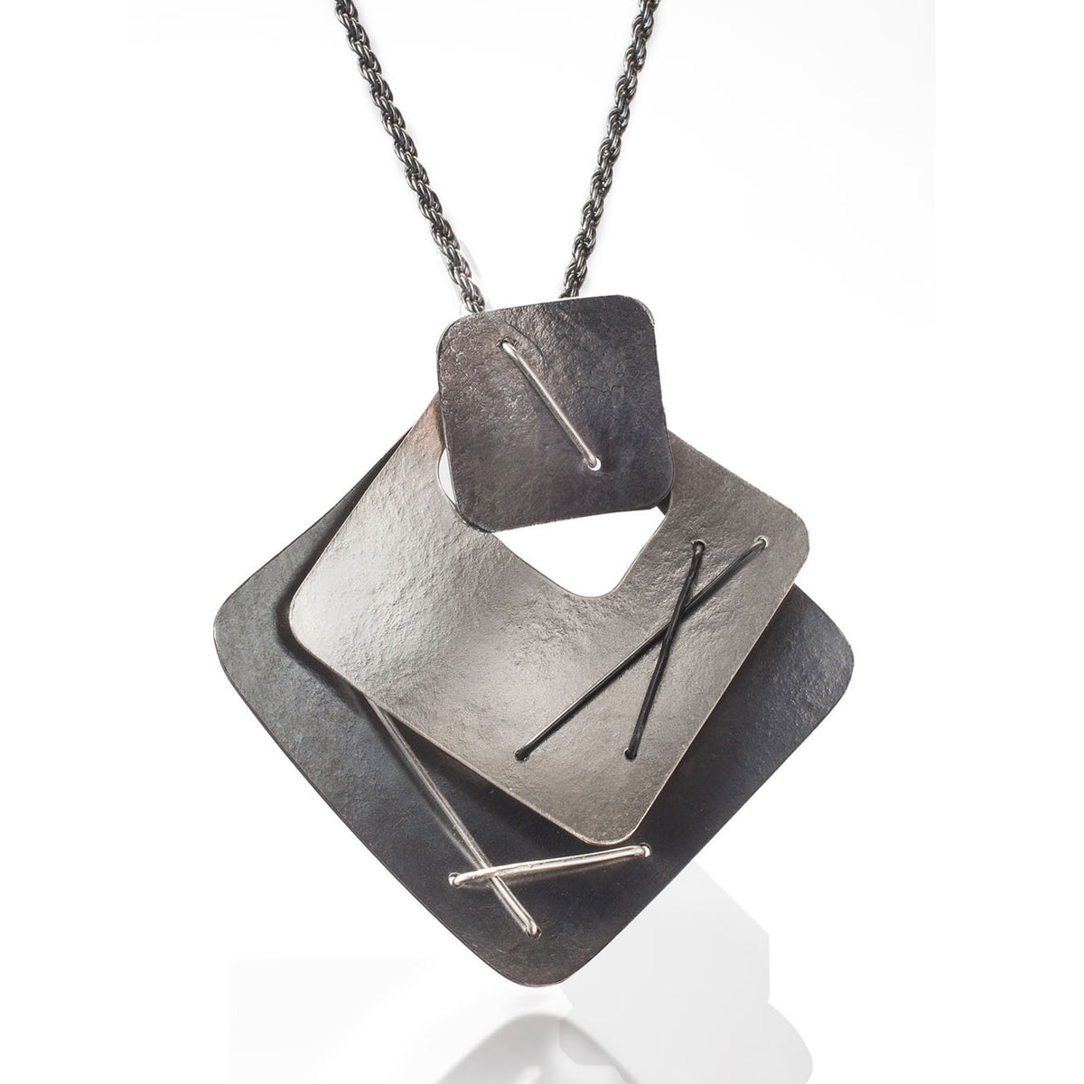 Suzanne Schwartz Three Square Necklace