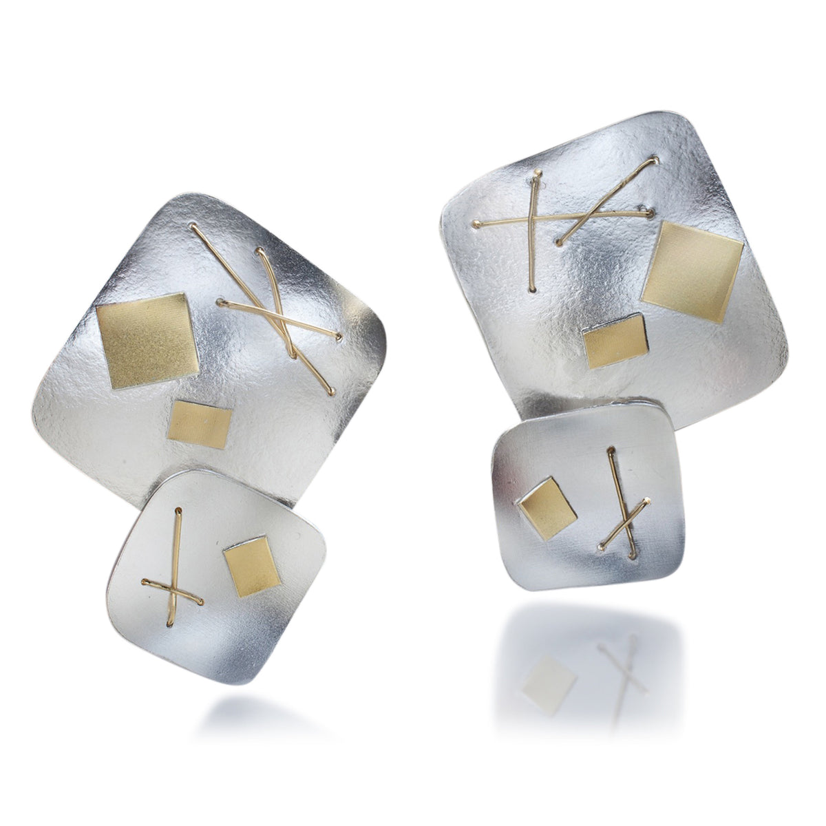 Suzanne Schwartz Interwoven Two Square Earrings