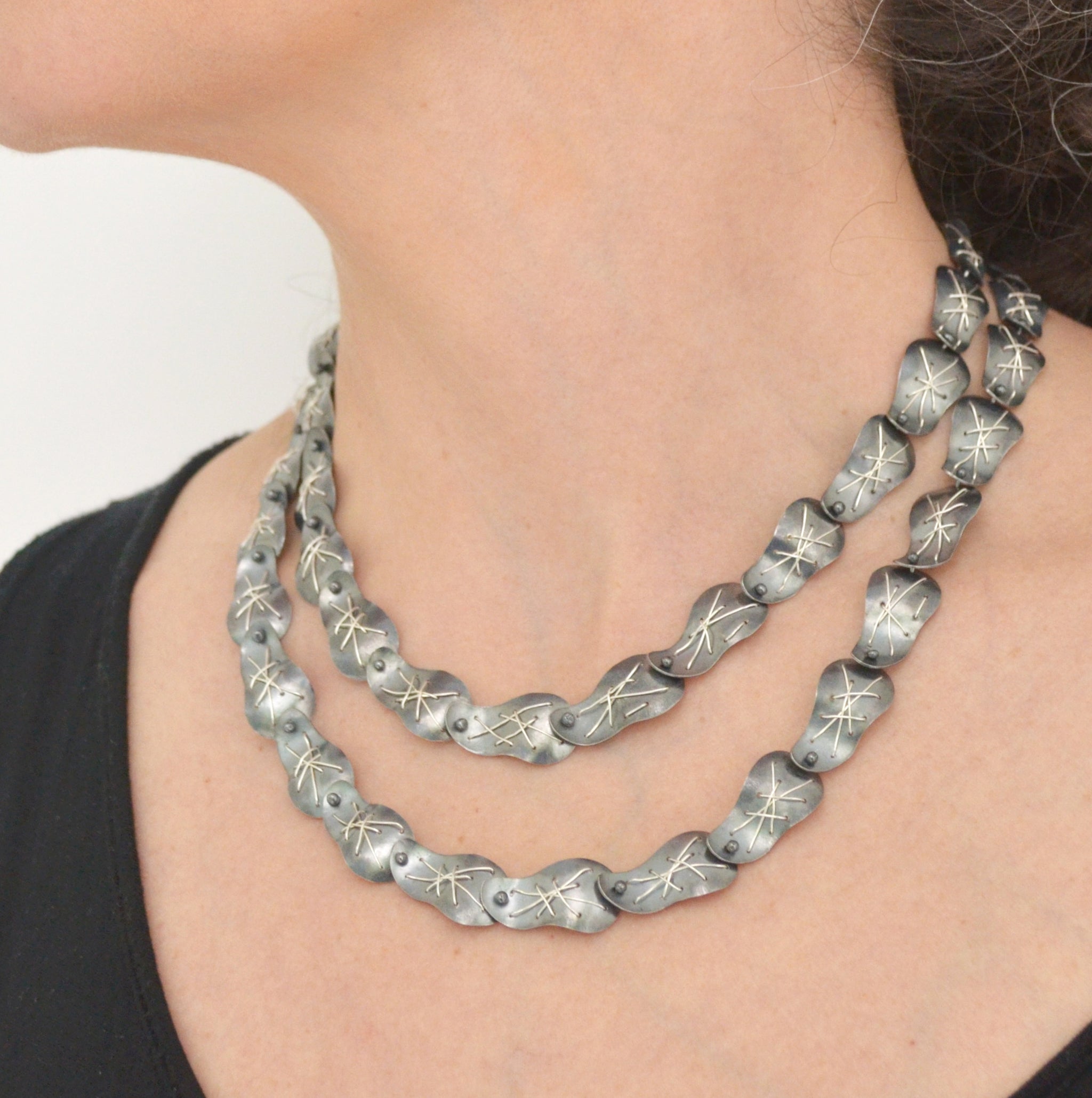 Cascade Double Strand Necklace Suzanne Schwartz