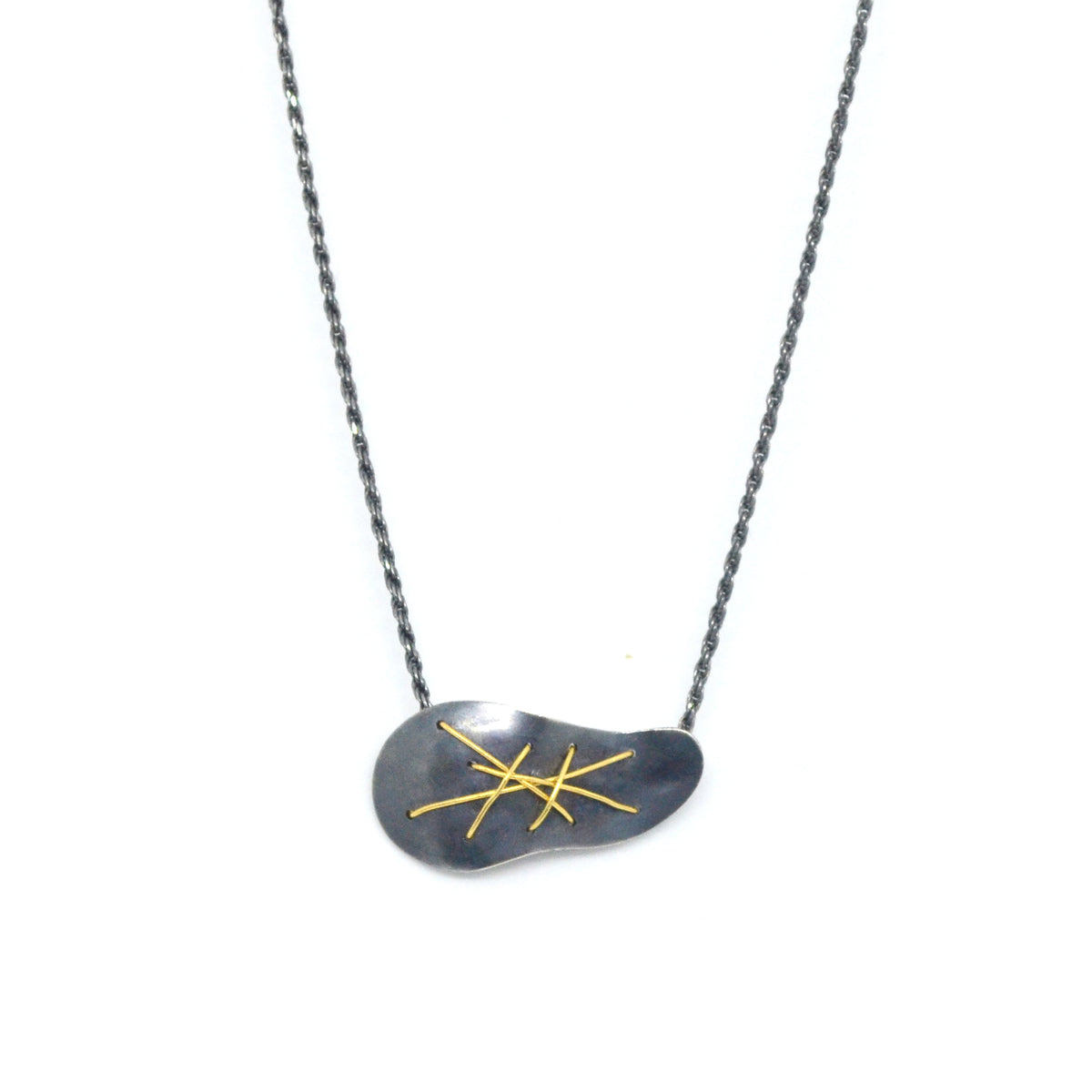 Suzanne Schwartz Single Cascade Necklace pendant on chain - horizontal